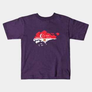 Singapore flag & map Kids T-Shirt